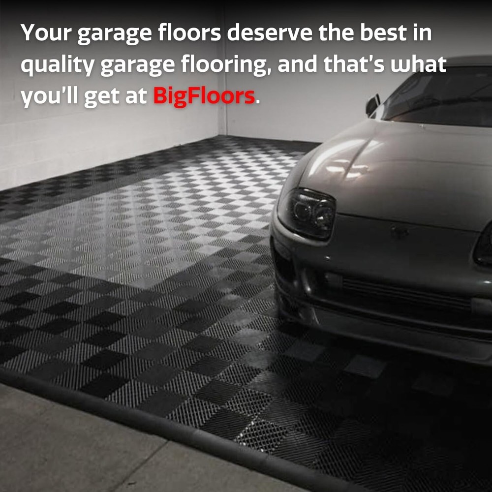 Bright Blue Self-Draining Interlocking Garage Tiles - 48 Pack for Safety & Style
