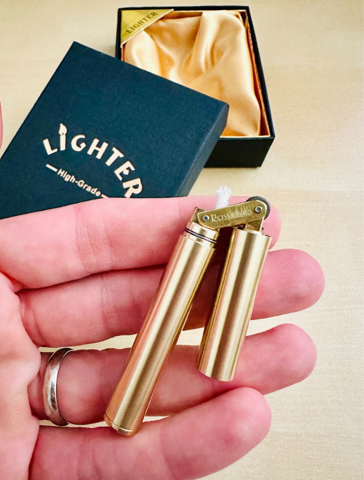 Windproof Brass Kerosene Lighter - Vintage Brass Stick Lighter for Outdoor