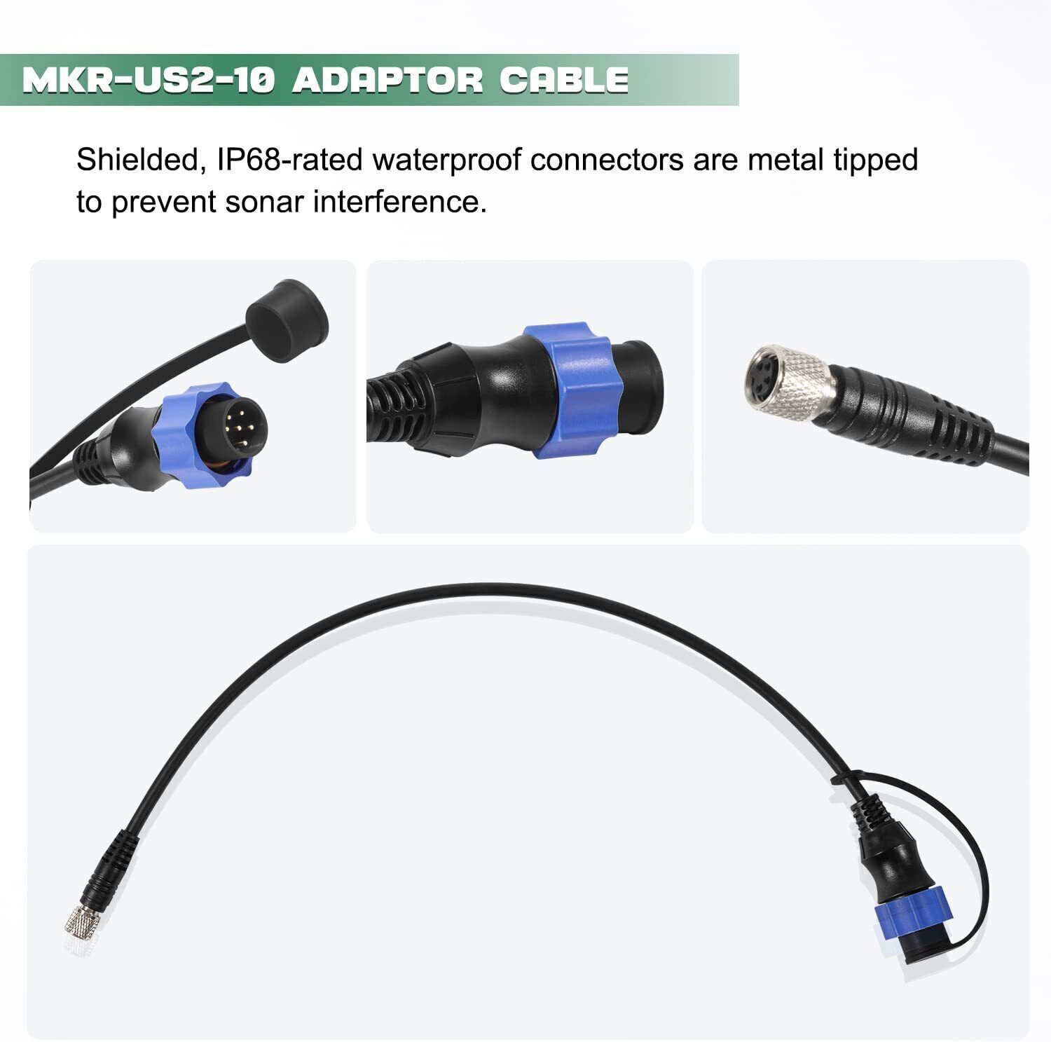 For Lowrance Fish Finder Minn Kota MKR-US2-10 Universal Sonar 2 Adapter Cable