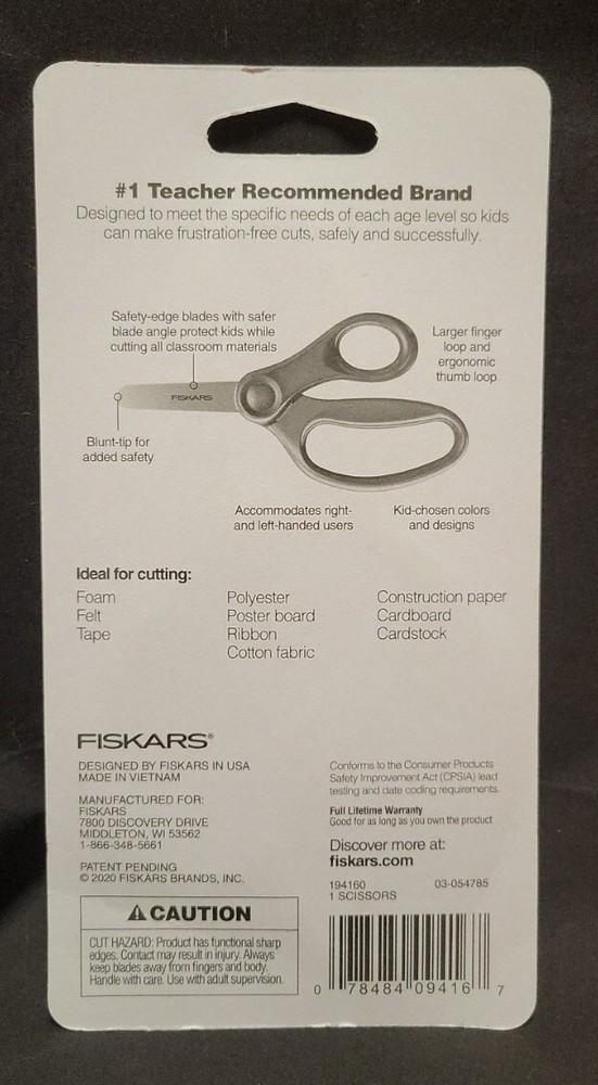 Fiskars Blunt-tip Safety-edge Blade Blue Kid Scissors