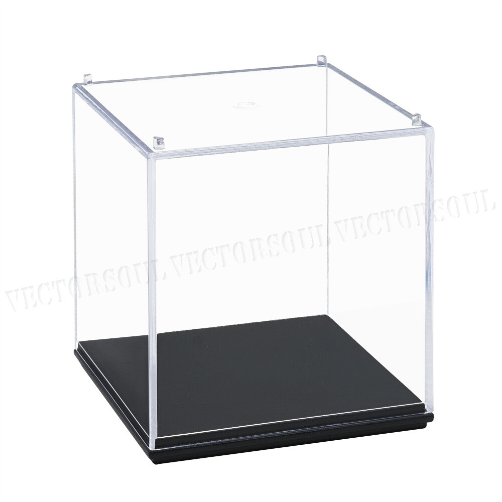 US Clear Acrylic Display Box Case Perspex Dustproof Plastic Base Protection 3.9"
