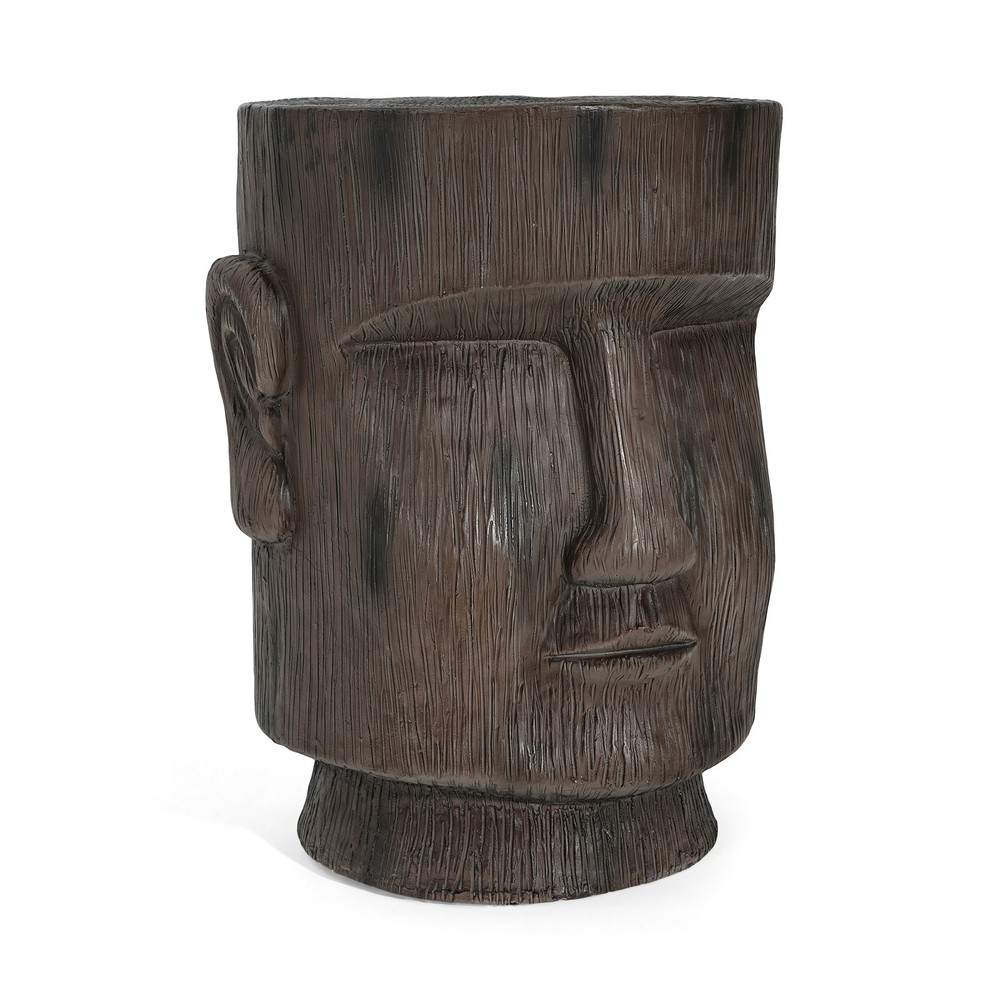 Outdoor Side Table,Easter Island Statue Pedestal End Table Stool