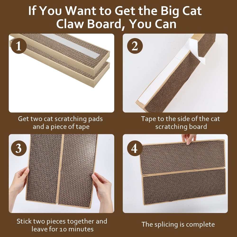 Splicing Cat Scratch Pads – 2 Pack, Double-Sided Cardboard Scratching Pads