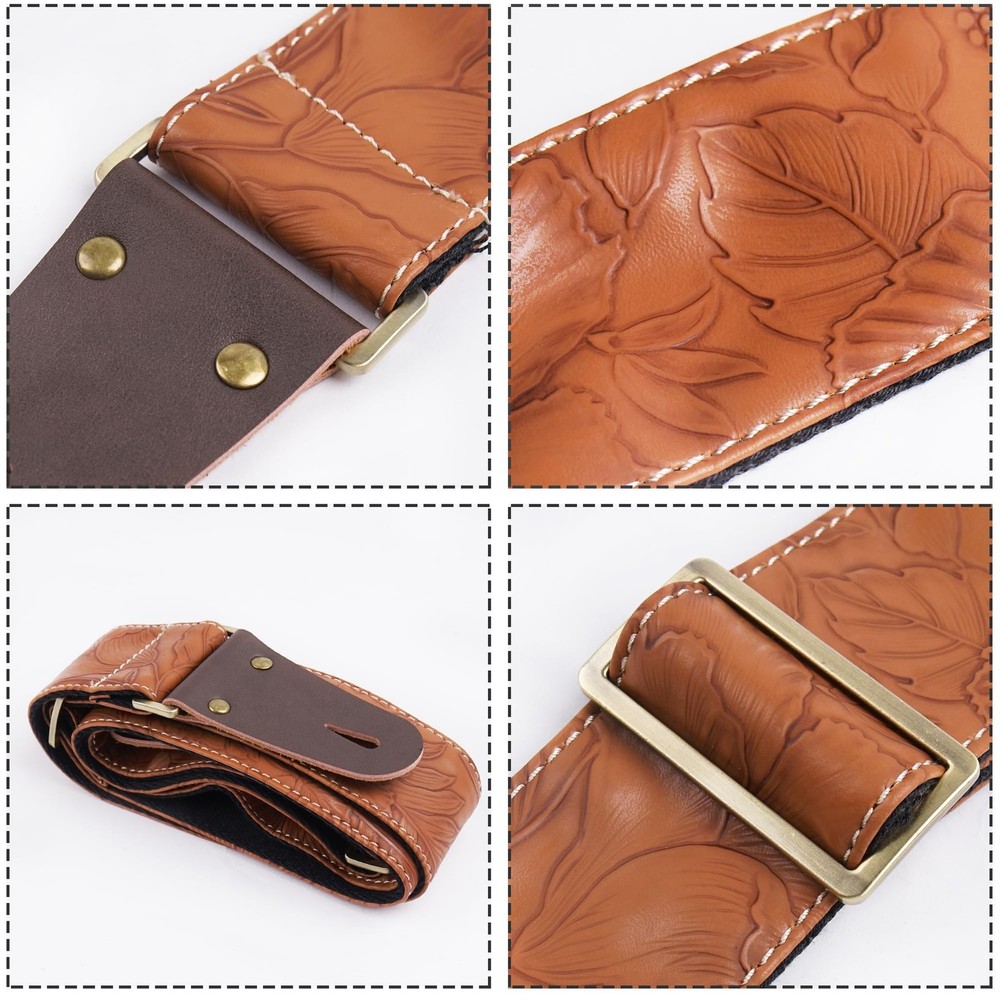 Adjustable Guitar Strap Includes 2 Strap Locks & 2 Matching Picks & 1 Picks H...