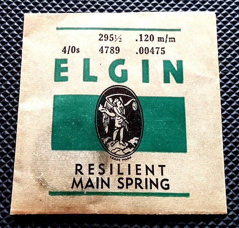 ELGIN  MAINSPRING 4/0 size watch part #4789