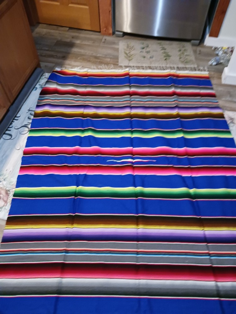 Foladable Sarape Multicolor Picnic Blanket Table Cloth