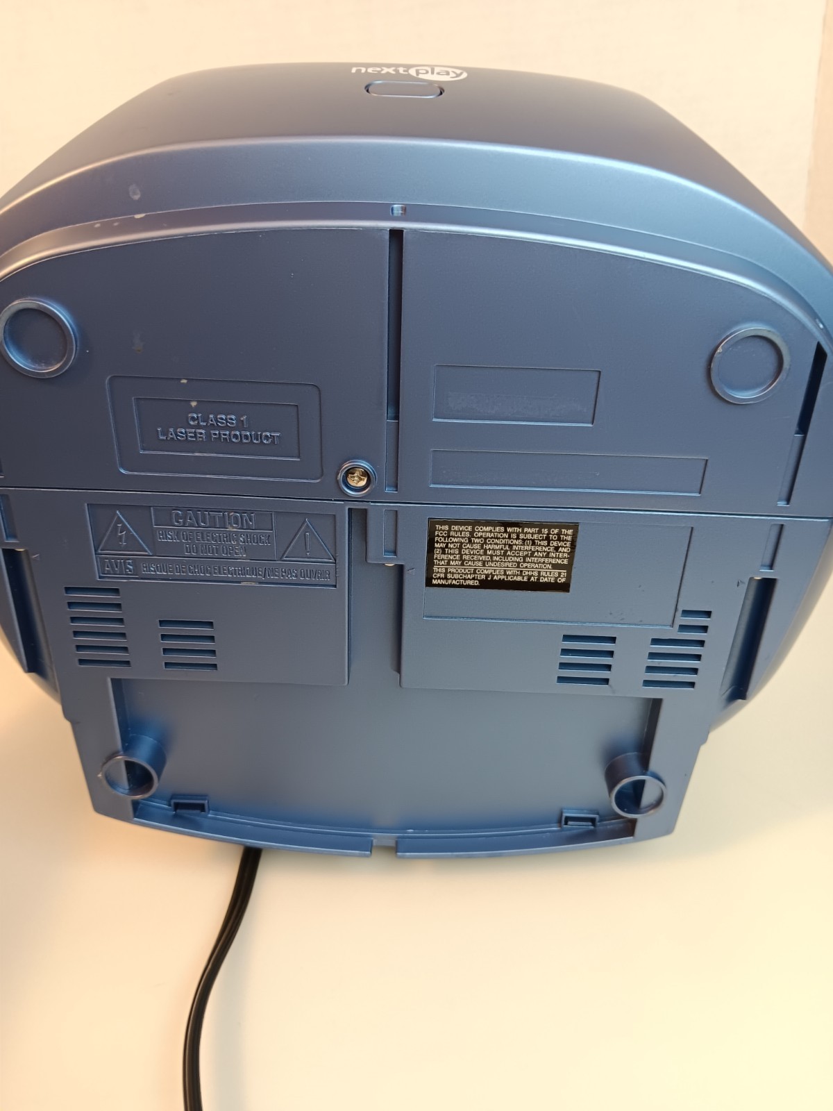 NextPlay Model NP501-BB Boombox AM/FM Radio CD Player Blue