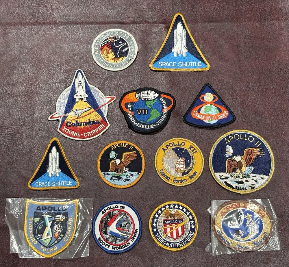 NASA APOLLO COLUMBIA SPACE SHUTTLE PILOT Patch Lot 13 Bundle Set