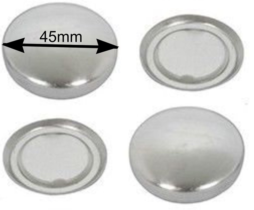 45mm Concave Flatback Buttons - Fabric Flat Backs