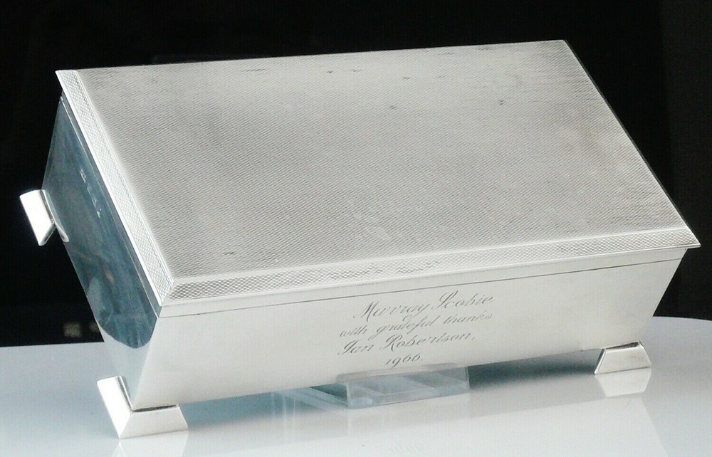 Quality Sterling Silver Cigarette Box, S J Rose & Son, Birmingham 1965