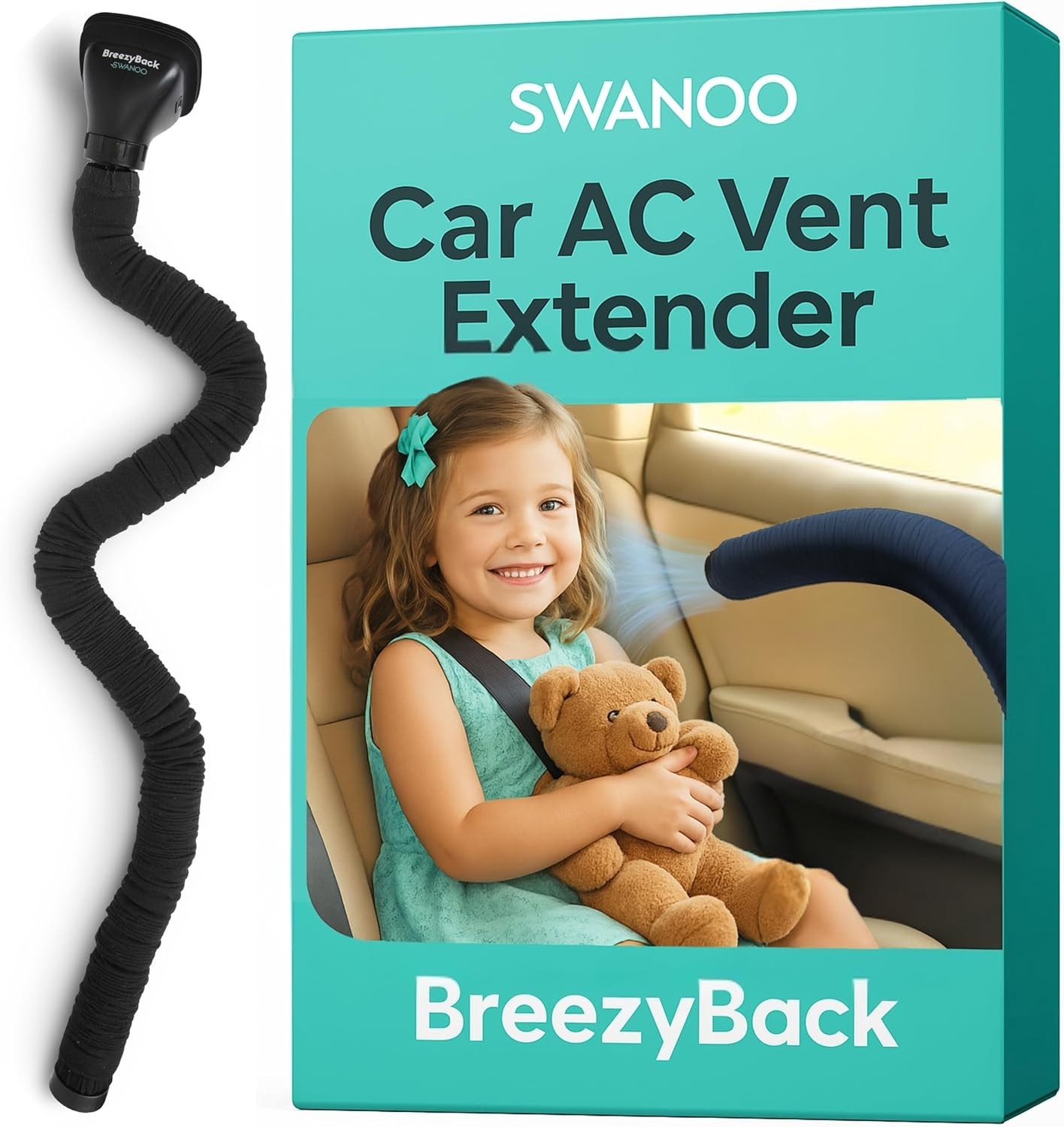 Car AC Vent Extender Hose 10FT Backseat Air Tube Kids Pets Swanoo