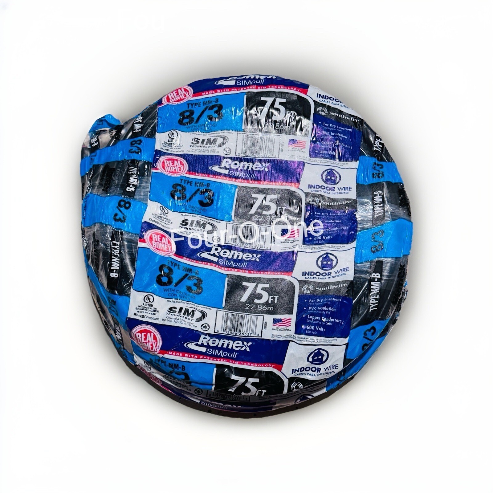 Southwire 75 Ft. 8/3 Romex SIMpull NM-B Copper Indoor Electrical Wire w/Ground