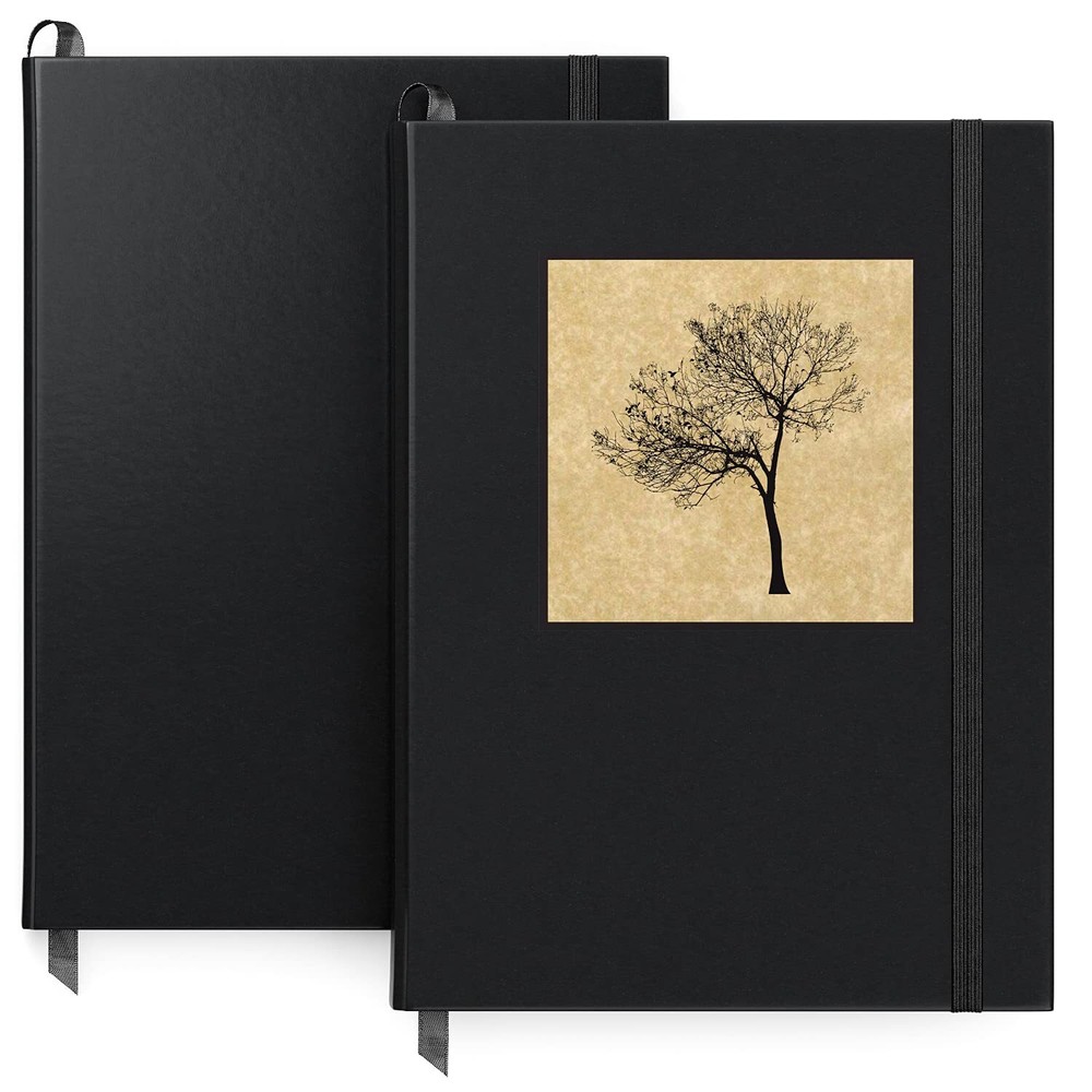 Arteza Sketch Journals | Tree & Solid Black Design - 2 Pack