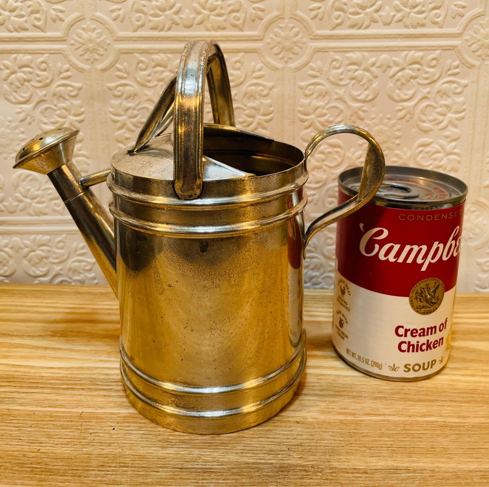 CHARMING small Antique Silver Plate Watering Can