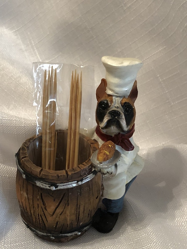 Dog Toothpick Holder “Boxer Cropped” w/Box