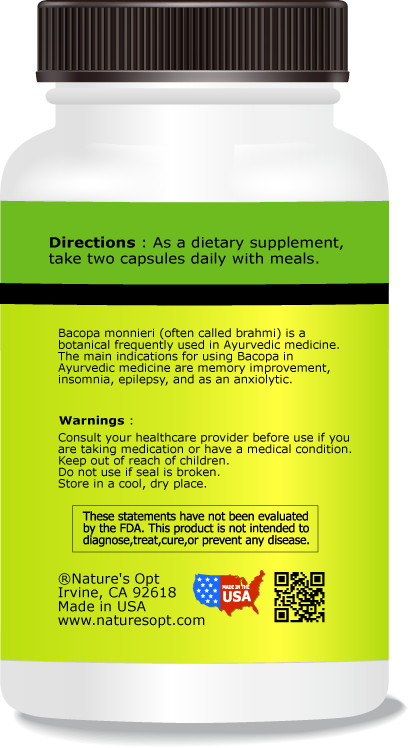 Bacopa Extract, Supports Memory and Cognitive Performance, Mental Focus