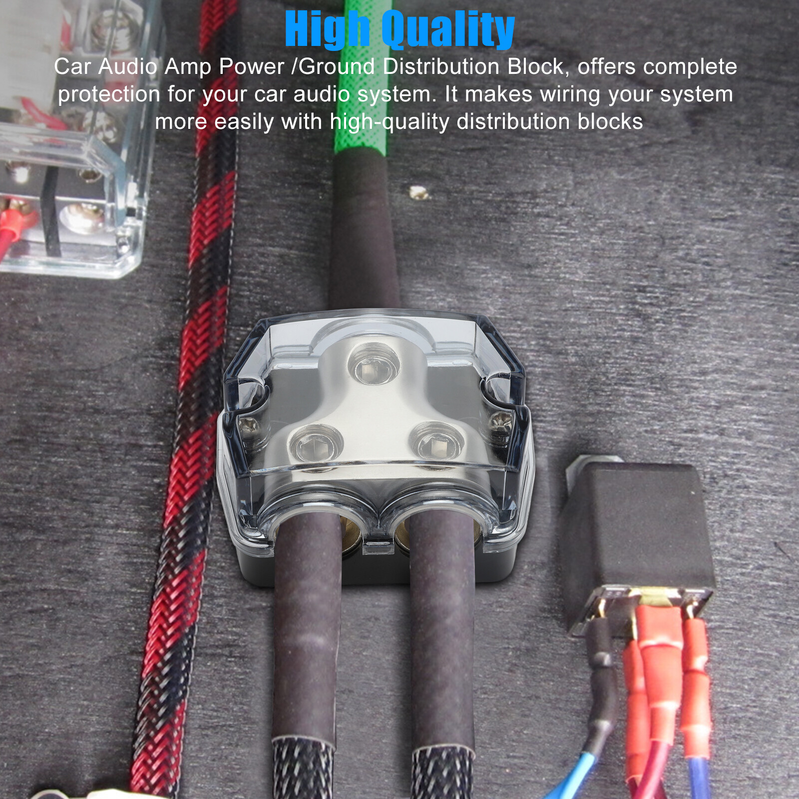 2X 2Way Distribution Block 0 Gauge In Out Car Audio Amp Power Ground Distributor