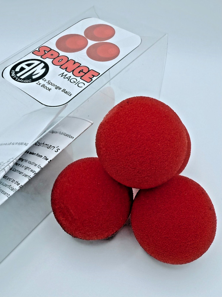 4 Red 1.3" Sponge Balls | Magic Trick Set by Abney's Magic – Free Live Tutorial