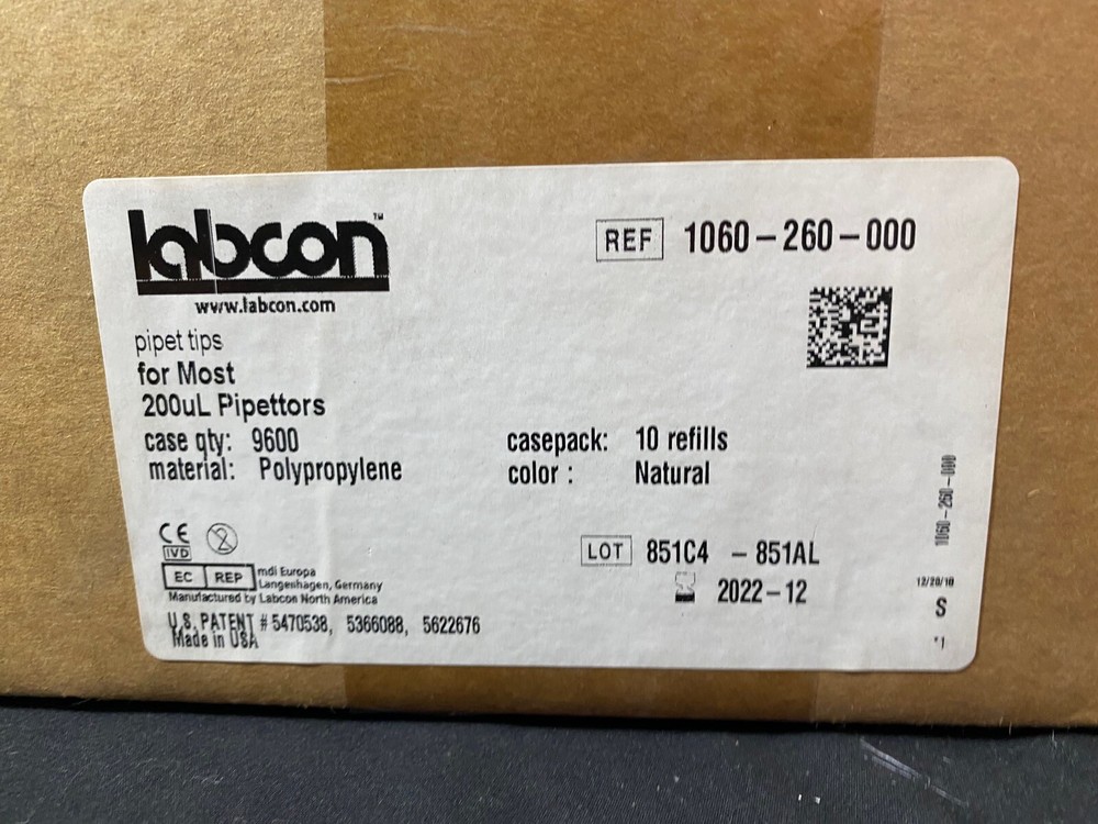LABCON 200µL Eclipse Clear Pipet Tip Refills PP 1060-260-000-9 (9600/cs)