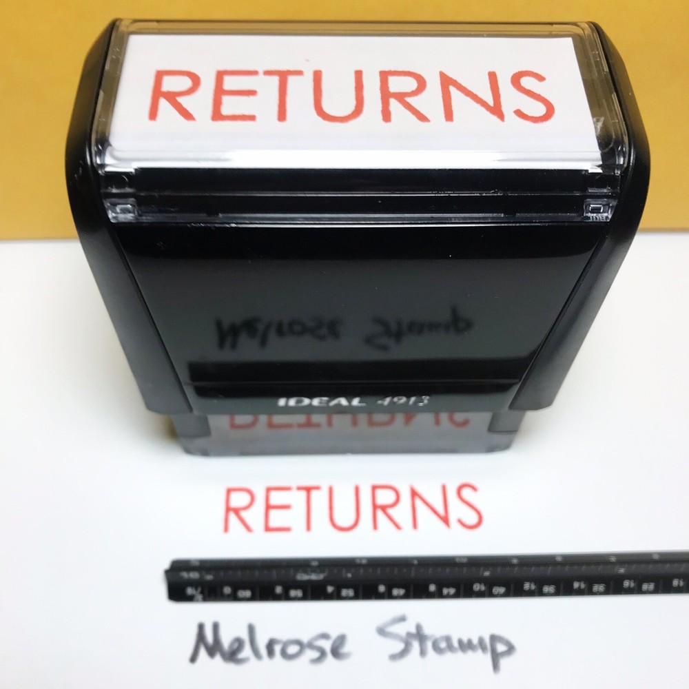 Returns Rubber Stamp Red Ink Self Inking Ideal 4913