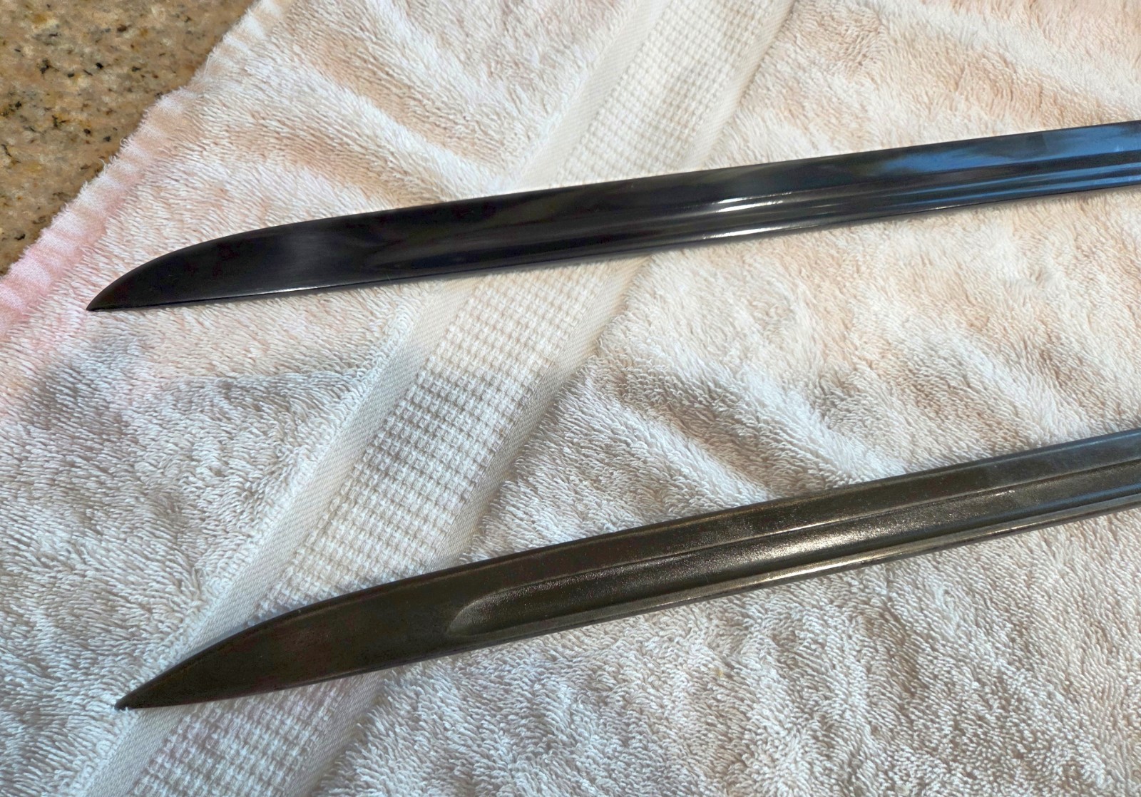 Real U.S. WWI Winchester Built M1917 Enfield Bayonet and a Repro also