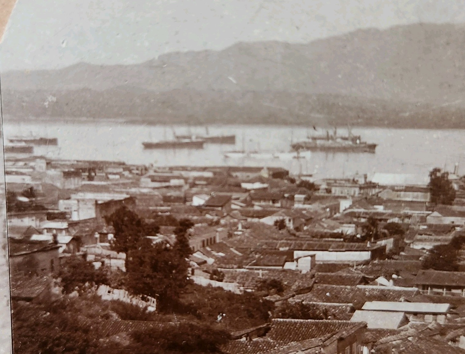 Vtg 1898 Keystone Stereoview Santiago Cuba Harbor Spanish Block House #9415