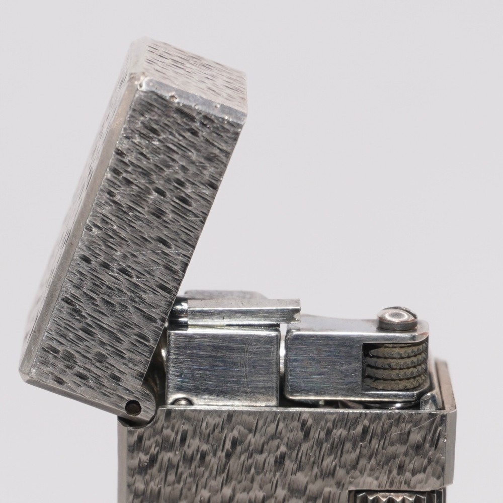 Dunhill Lighter Silver Sand Pattern-Ultrasonically Cleaned_Working