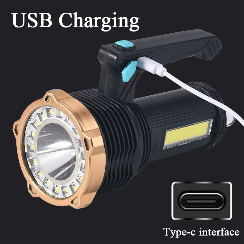 LED Flashlight Super Bright Spotlight Searchlight Rechargeable Handheld Torch