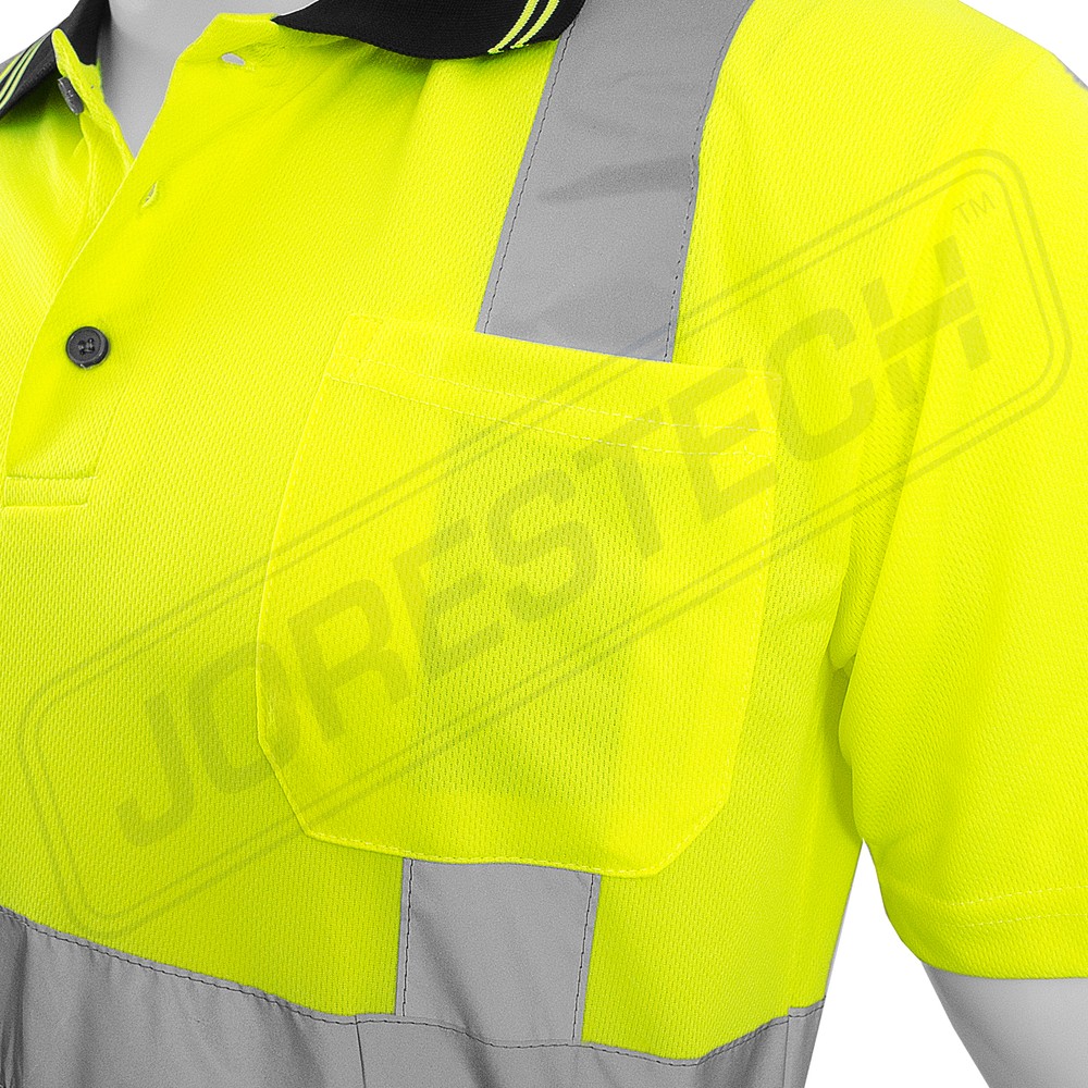 Printed NEW JORESTECH ANSI/ISEA Class 2 Safety Reflective Quick-Dry Polo Shirts