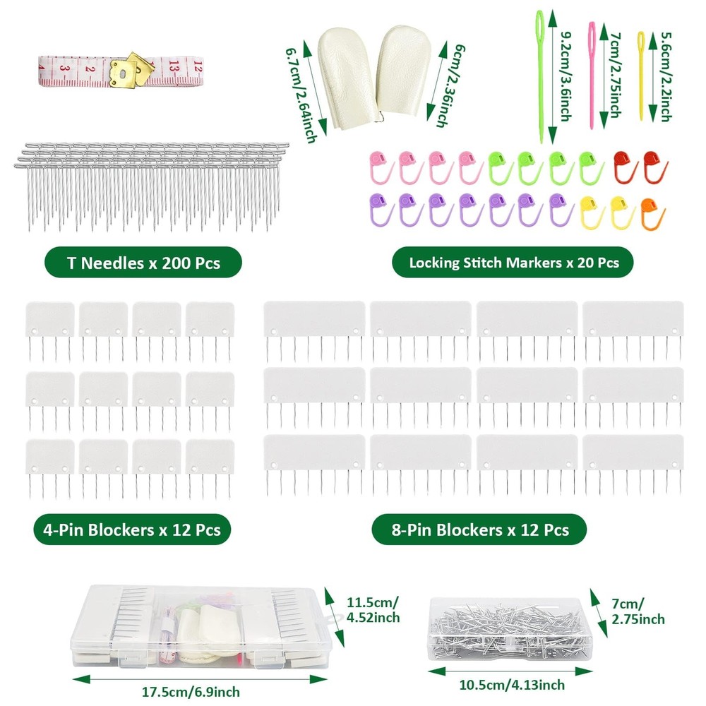 9 Pcs Blocking Mats for Knitting, Extra Thick Blocking Boards with Grids, wit...