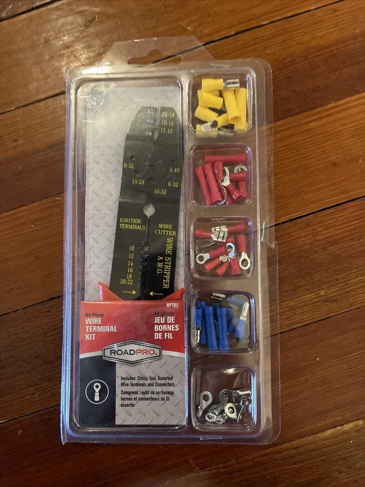 44pc Terminal Kit: Cutter/Crimp Tool & Assorted Color Coded Gauge - # RPTK2 New