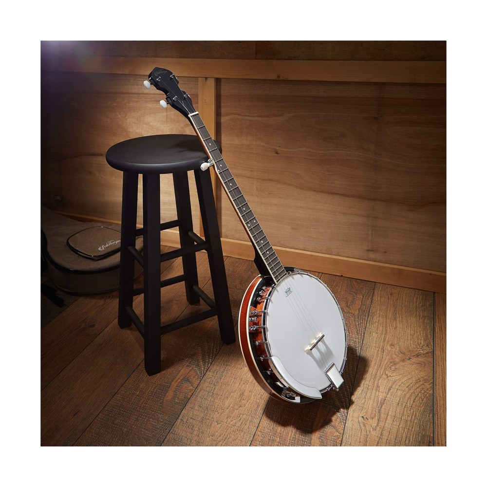 Ashthorpe 5-String Banjo - Full Size with 24 Brackets, Closed Back, Mahogany ...
