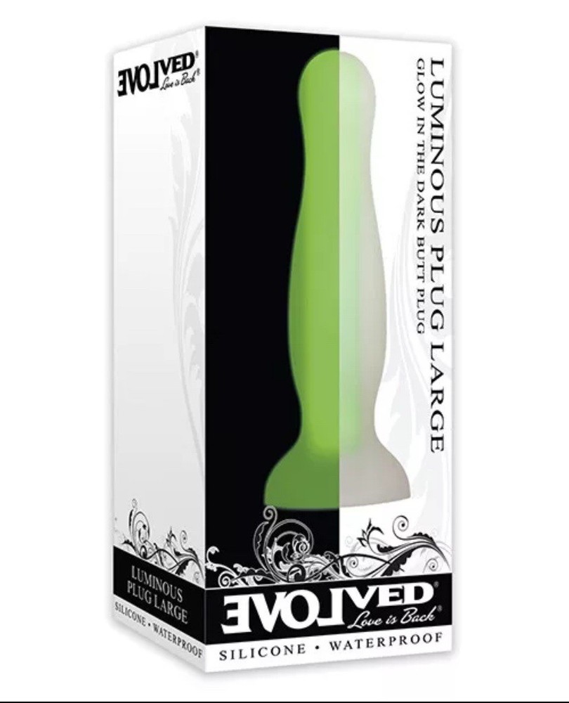 EVOLVED Luminous Glow In The Dark Waterproof Butt Plug LARGE