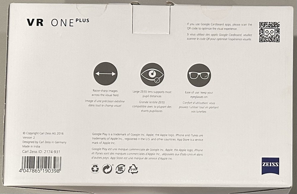 VR one plus, Zeiss virtual reality googles, nib
