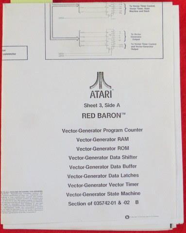 Vintage ATARI Red Baron Vector-Generator Schematics Sheet 3, Side A