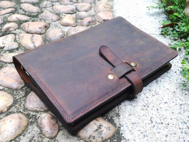loose leaf  Writing notes Notebook sketchbook Diary Notepad leather  coffee Q286
