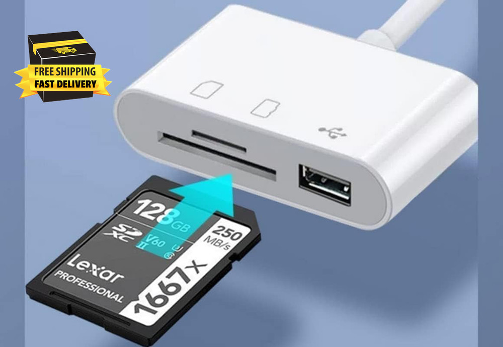 USB C SD Card Reader, USB C to Micro SD TF Memory Card Reader, 3-In-1 USB Camera