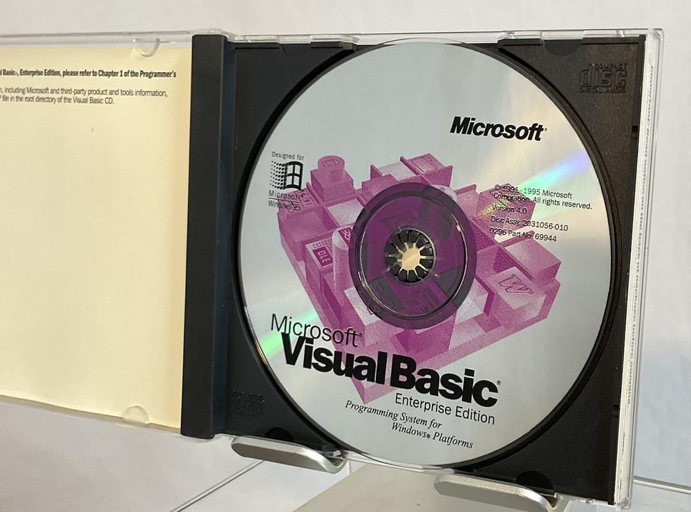 RARE Microsoft Visual Basic Enterprise Edition 4.0 & Key Windows 95