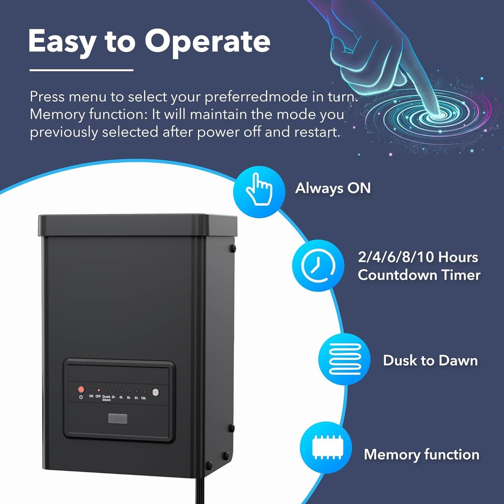 BN-LINK 200W Low Voltage Landscape Transformer with Countdown Timer & Photocell