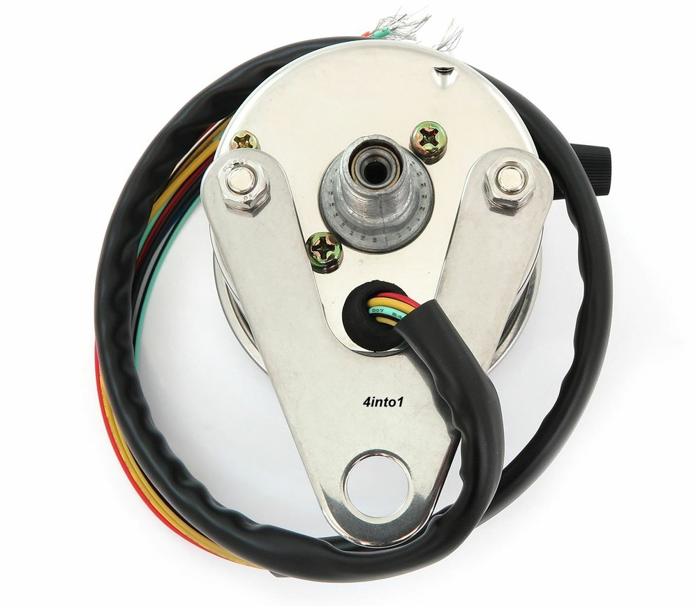 Mini Speedometer w/ Indicators & Trip Meter - 2240:60 - Chrome & Black - MPH