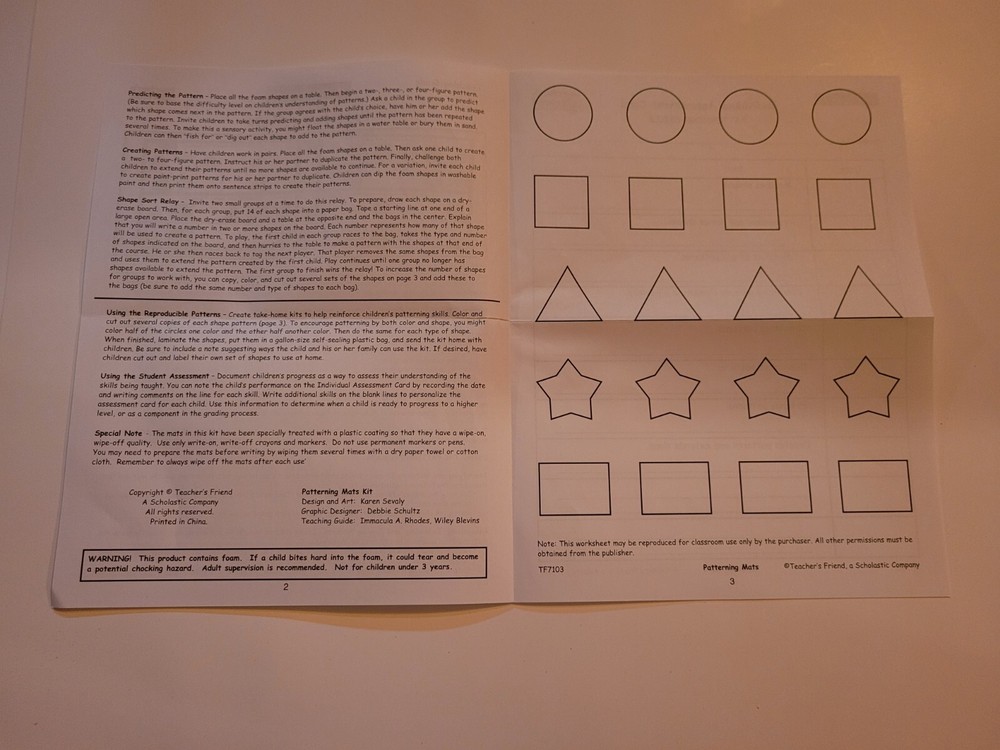 Scholastic Patterning Mats