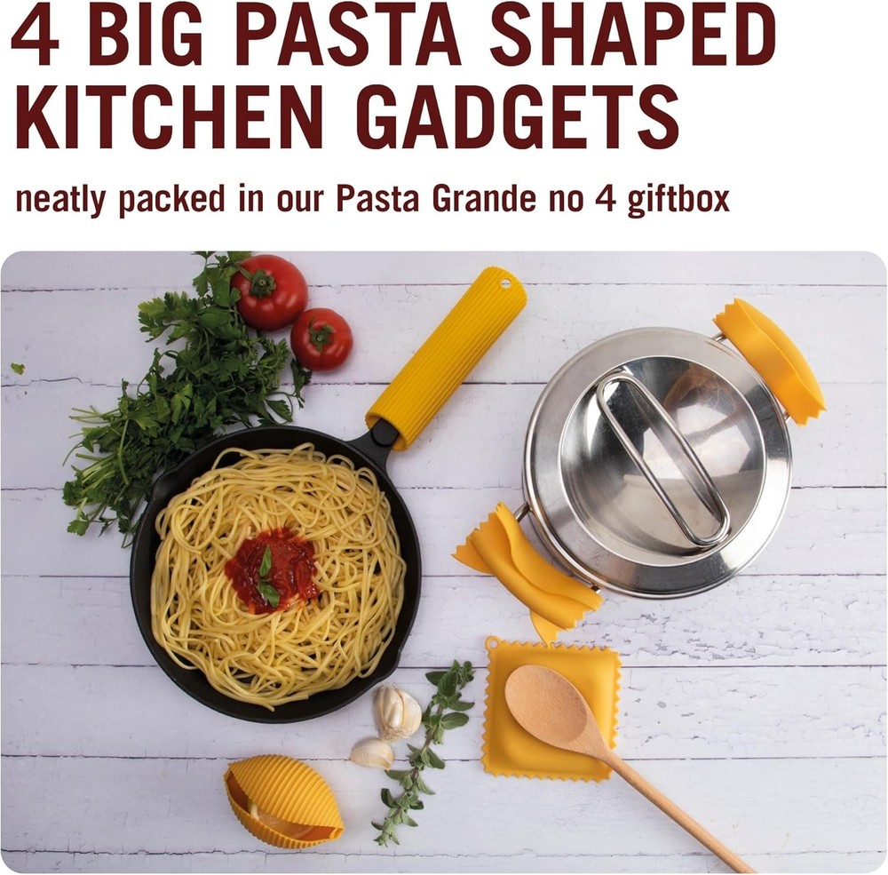 Silicone Kitchen Tools in Gift Box/ 4 Big Pasta shaped kitchen gadgets/Farfallon