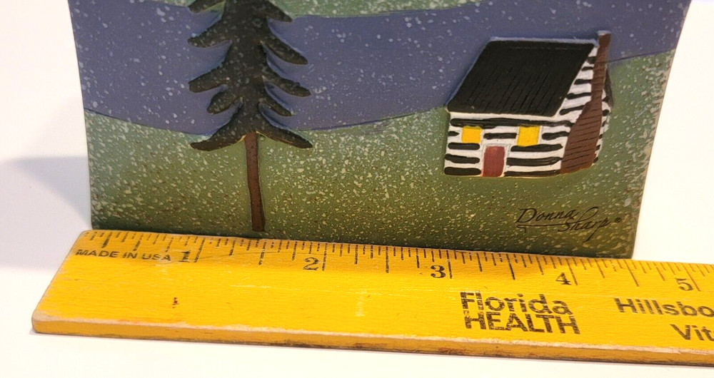 Donna Sharp Rustic Design Bear Lake Hand Painted Embossed Toothbrush Holder EUC