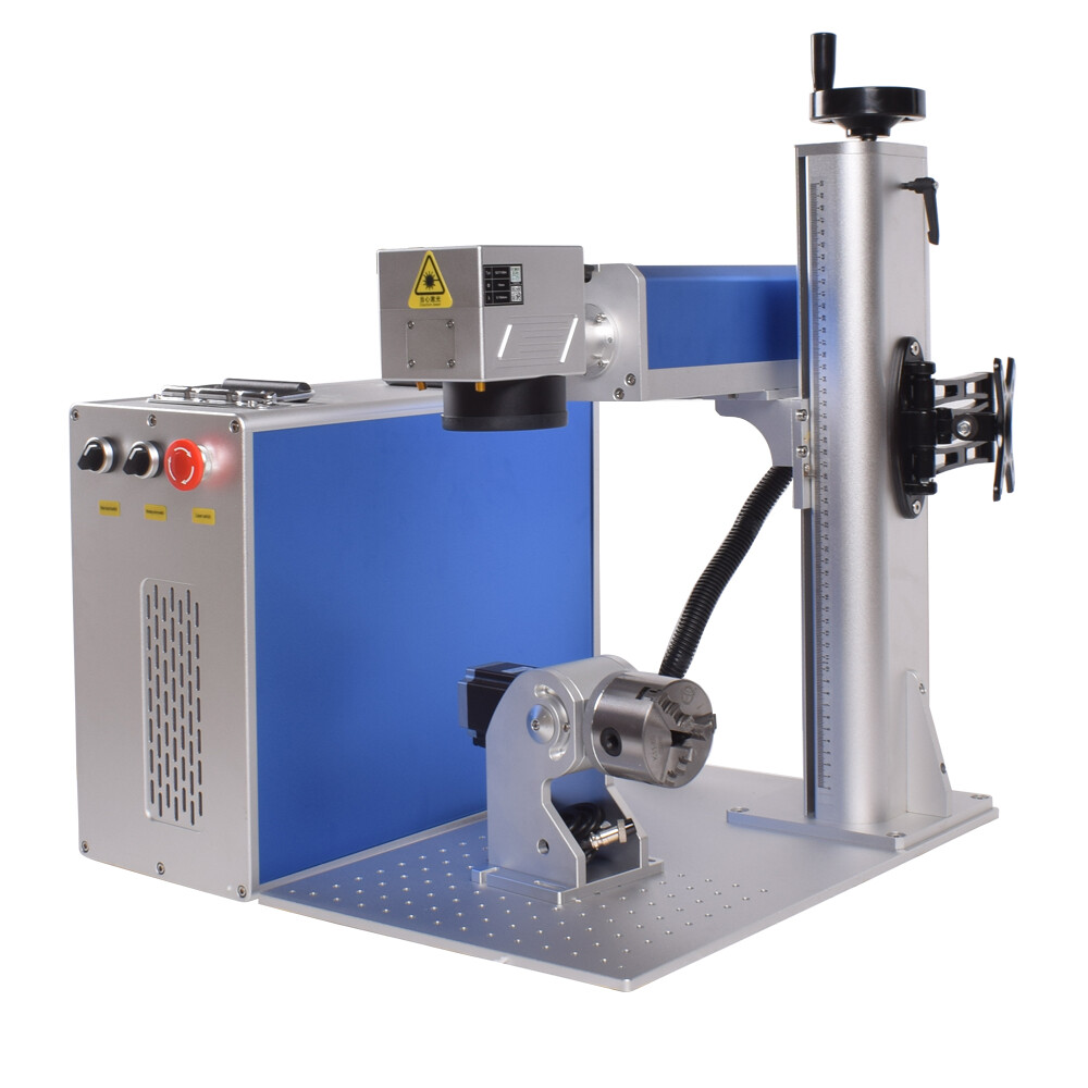JPT Mopa 100W Fiber Laser Marking Machine Rotary Metal Steel Marking BJJCZ US