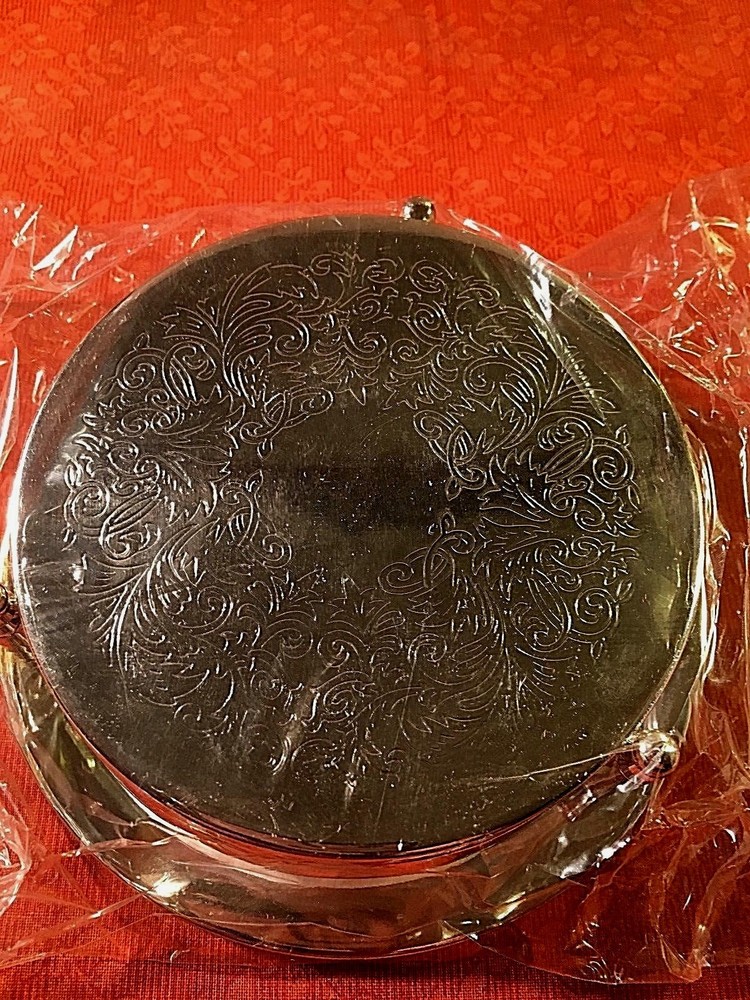 Vintage John Wanamaker Set of (6) Silverplated Coasters in Holder