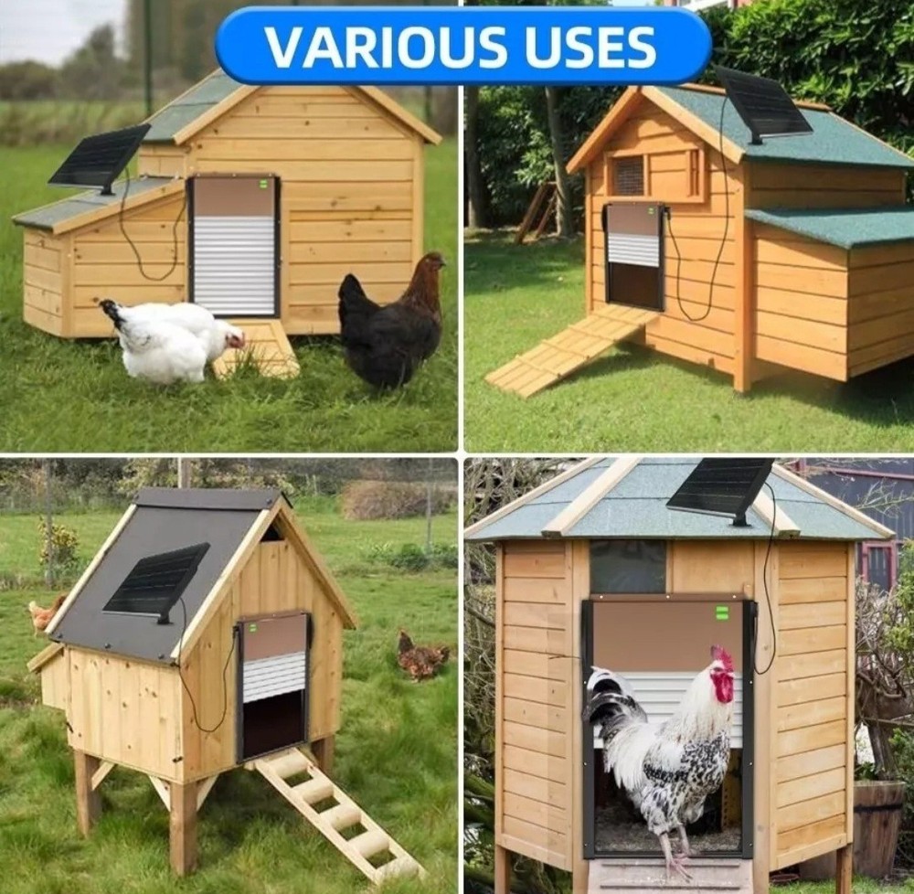 Smart Automatic Chicken Coop Door Solar Powered Timer/Light Sensor Setting Remo