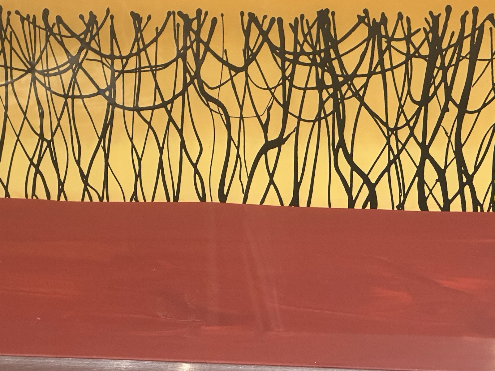 Daniel Lager Reverse Painted Acrylic on Acrylic Glass 24" x 12" Hand Signed