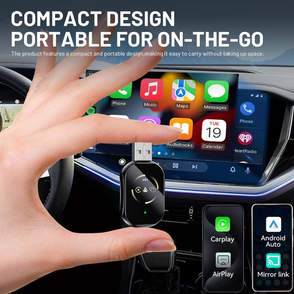 Wireless Car Carplay for Apple or Android Phone Airplay Mirror Link Android Auto