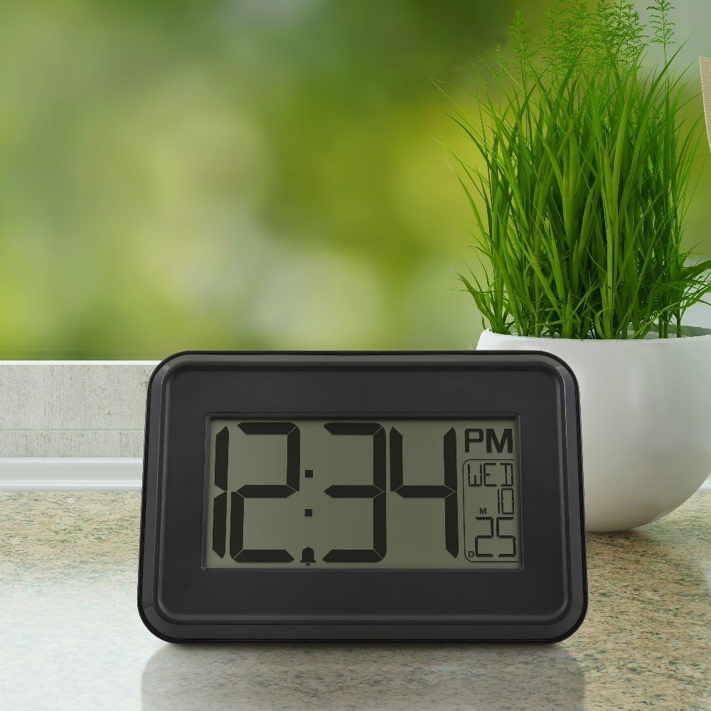 Digital Alarm Clock with 12-Hour Display for Table or Wall