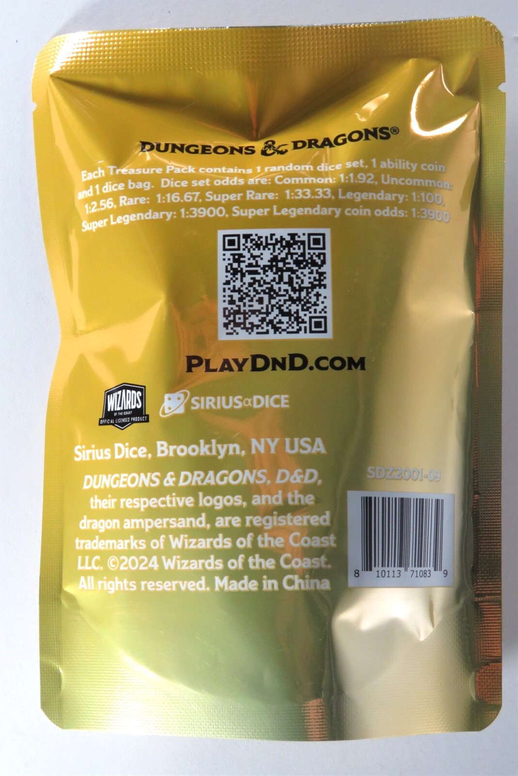 D&D Acererak's Treasure Pack Gold Edition Dice Set Booster